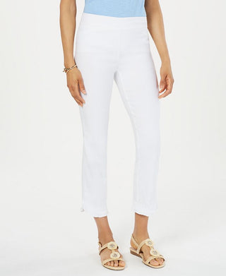 Charter Club Women's Tummy Control Pull On Pants White Size 18