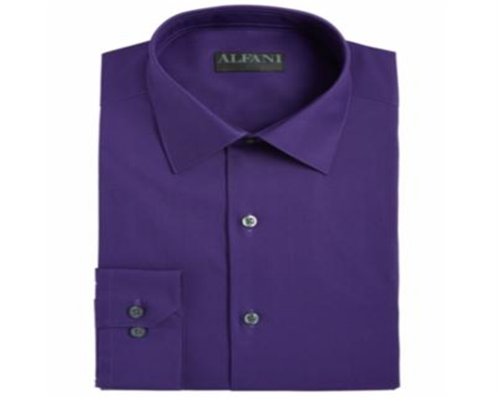 Camisa masculina Alfani Regular Fit com botões e resistente a rugas, roxa, tamanho M