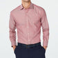 Camisa social masculina Tasso Elba, sem passar a ferro, tamanho regular, vermelha, 15,5 x 34-35