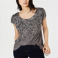 Blusa feminina com estampa animal e lantejoulas da INC International Concepts, cinza, tamanho pequeno