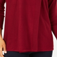 Suéter feminino JM Collection com gola alta e capuz, tamanho grande, vermelho