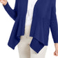 Cardigan feminino JM Collection com nervuras mistas e botões, azul, tamanho pequeno G
