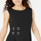 Vestido feminino com ilhós e alças finas, preto, tamanho pequeno, da coleção JM