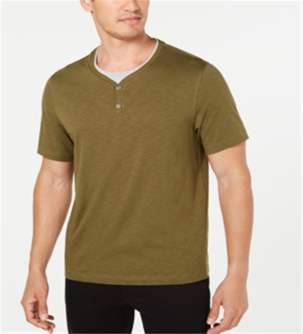 Camiseta masculina Tasso Elba com estampa em camadas, verde, tamanho pequeno