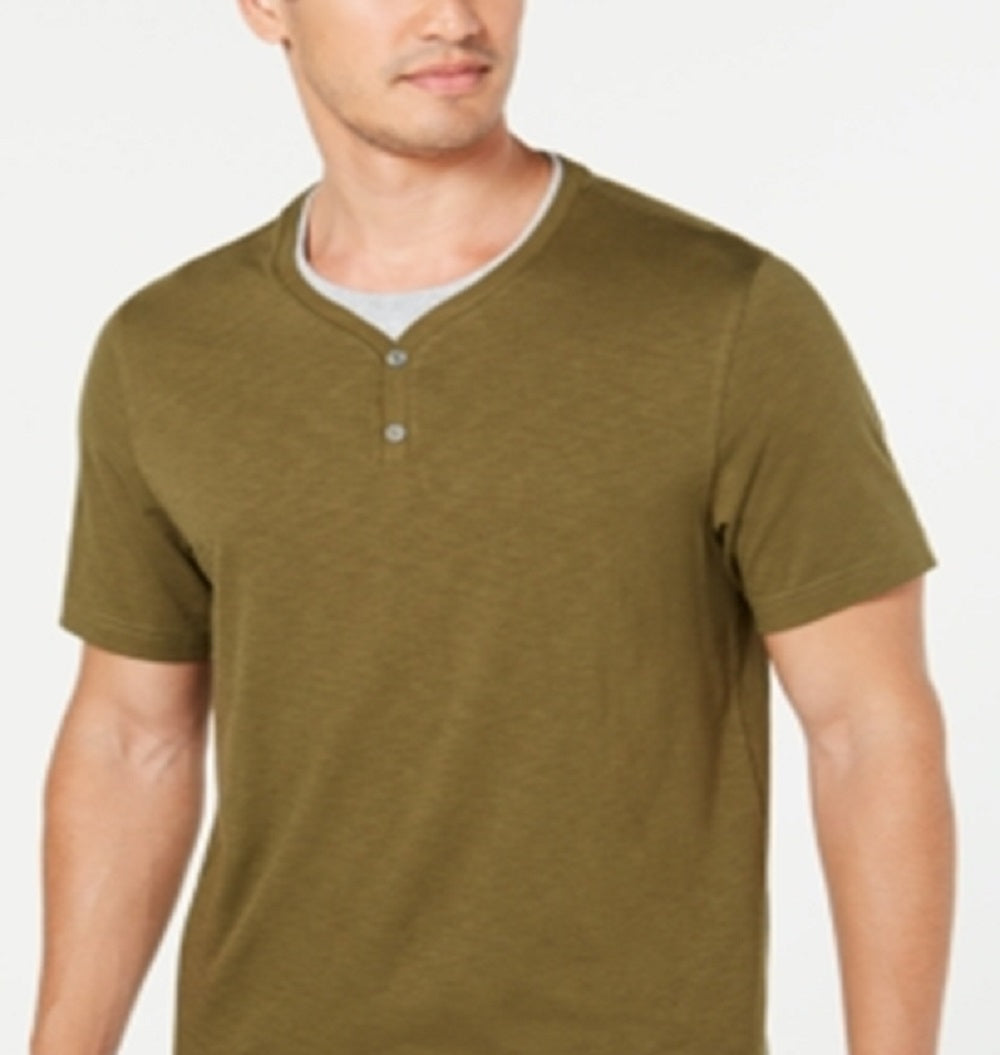 Camiseta masculina Tasso Elba com estampa em camadas, verde, tamanho pequeno