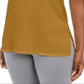JM Collection Suéter feminino sem mangas com gola alta, amarelo escuro, tamanho XX-G