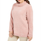 Karen Scott Suéter Feminino de Gola Falsa em Chenille Rosa Tamanho P