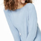 Suéter feminino Charter Club Pure Cashmere manga comprida, azul, tamanho X-S