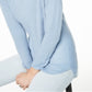 Suéter feminino Charter Club Pure Cashmere manga comprida, azul, tamanho X-S
