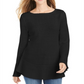 Suéter de malha com babados e bainha plissada feminino Style &amp; Co, preto, tamanho XX-G