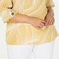 Blusa feminina estampada com zíper frontal, tamanho 2X, amarela, da coleção JM