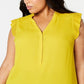 Blusa Alfani Feminina Plus Size Pregueada Amarela Tamanho 0X