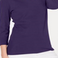 Karen Scott Blusa feminina de algodão com manga 3/4, roxa, tamanho pequeno