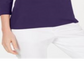 Karen Scott Blusa feminina de algodão com manga 3/4, roxa, tamanho pequeno