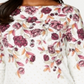 Blusa feminina Karen Scott com estampa floral e contas, branca, tamanho P