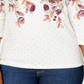 Blusa feminina Karen Scott com estampa floral e contas, branca, tamanho P