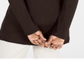 Karen Scott Cardigan Feminino de Algodão com Tachas e Frente Aberta Marrom Tamanho P