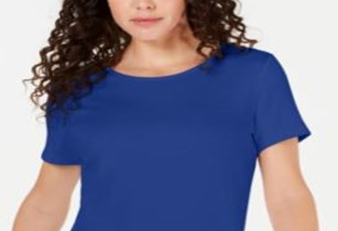 Camiseta feminina Karen Scott lisa azul tamanho X-G