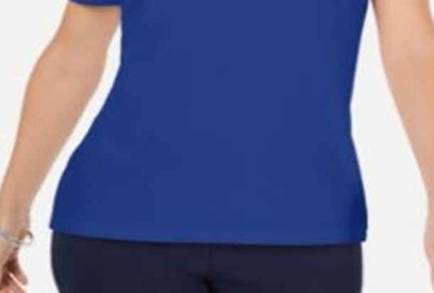 Camiseta feminina Karen Scott lisa azul tamanho X-G