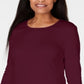 Karen Scott Top Feminino Decote Redondo Com Acabamento Em Cetim Vermelho Tamanho X-G