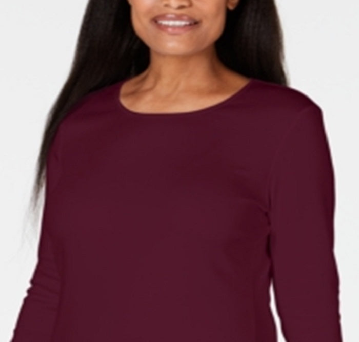 Karen Scott Top Feminino Decote Redondo Com Acabamento Em Cetim Vermelho Tamanho X-G
