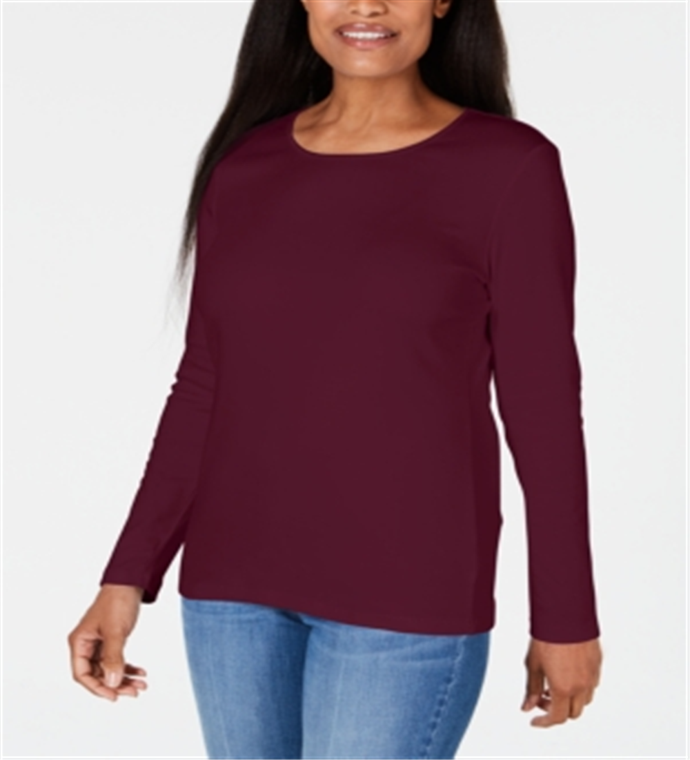 Karen Scott Top Feminino Decote Redondo Com Acabamento Em Cetim Vermelho Tamanho X-G
