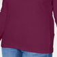 Karen Scott Blusa feminina com decote redondo e acabamento em cetim, roxa, tamanho XS