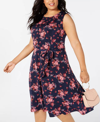 Vestido midi estampado feminino Charter Club azul tamanho médio