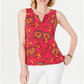 Blusa feminina sem mangas estampada Charter Club, rosa, tamanho X-S