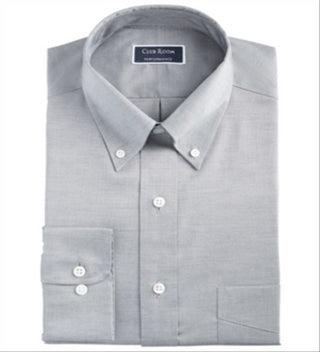 Club Room Men's Regular Fit Front Pocket Dress Shirt Gray Size 32X33