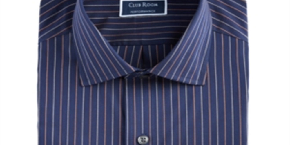 Camisa social masculina Club Room Rust Pinstriped Regular Fit Azul Tamanho 16,5X32X33