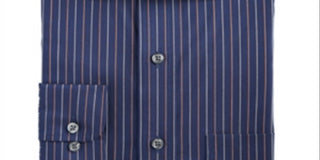 Camisa social masculina Club Room Rust Pinstriped Regular Fit Azul Tamanho 16,5X32X33
