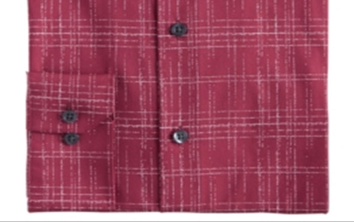 Camisa social Alfani masculina slim fit performance stretch moderna com estampa slub vermelha tamanho M
