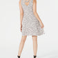 Vestido feminino com alças cruzadas e estampa estilo &amp; co, marrom, tamanho médio