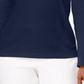 Karen Scott Blusa feminina de algodão com decote redondo, azul, tamanho pequeno e pequeno