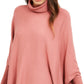 Alfani Poncho Suéter Feminino Gola Alta Rosa Tamanho Grande