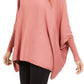 Alfani Poncho Suéter Feminino Gola Alta Rosa Tamanho Grande