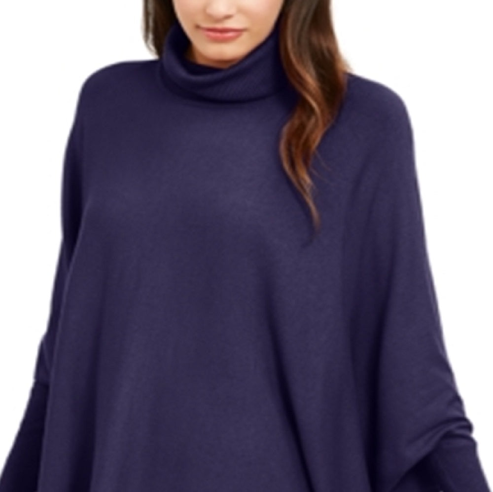 Alfani Suéter Poncho Feminino Gola Alta Roxo Tamanho Pequeno