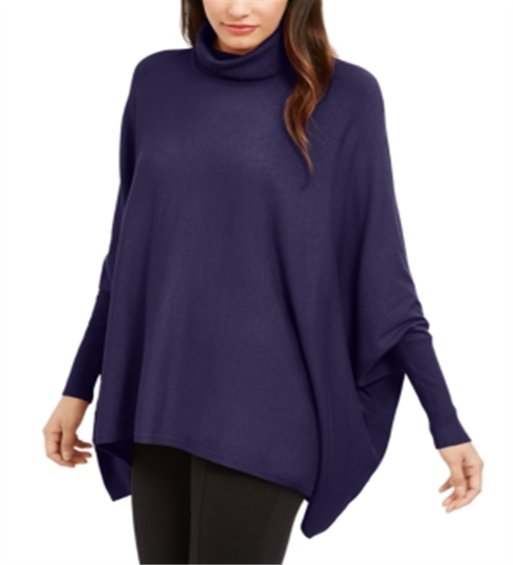 Alfani Suéter Poncho Feminino Gola Alta Roxo Tamanho Pequeno