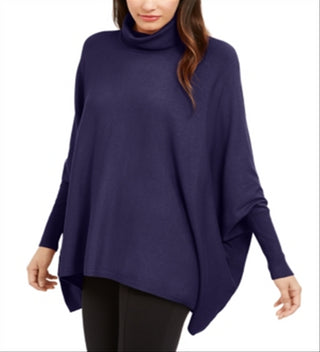 Alfani Suéter Poncho Feminino Gola Alta Roxo Tamanho Pequeno