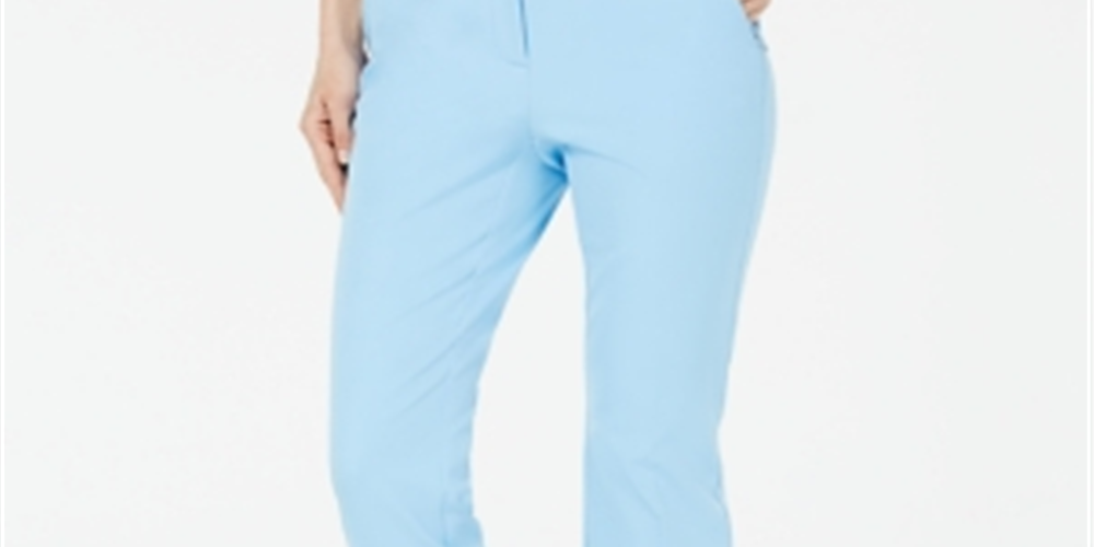 Calça Capri Alfani Feminina com Zíper Invisível Azul Tamanho 6