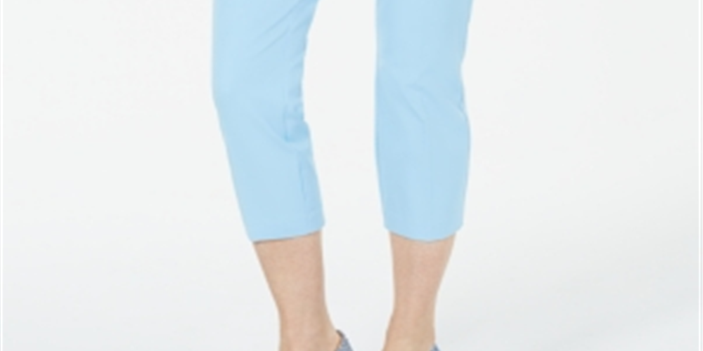 Calça Capri Alfani Feminina com Zíper Invisível Azul Tamanho 6