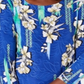 JM Collection Blusa feminina estampada com manga 3/4 em jacquard, azul, tamanho pequeno