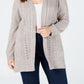 Karen Scott Cardigan Pointelle Aberto Frente Feminino Marrom Tamanho 2X