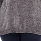 Karen Scott Suéter Feminino Plus Chenille Gola V Cinza Tamanho 3X