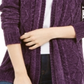 Karen Scott Cardigan Feminino Manga Longa Aberto Roxo Tamanho Pequeno Grande