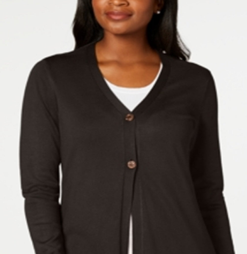 Karen Scott Cardigan longo feminino marrom tamanho extragrande