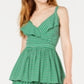 Vestido casual feminino Bar III estampado com babados, verde, tamanho 12