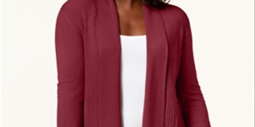 Karen Scott Cardigan Feminino Gola Xale Vermelho Tamanho XS