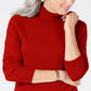 Karen Scott Suéter feminino de gola alta vermelho tamanho X-S